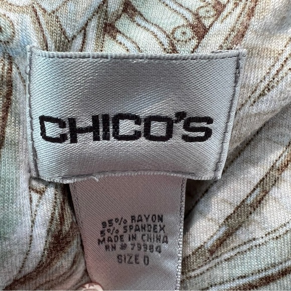Chico's | Tops | Chicos Feather Print 3/4 Long Sleeve V Neck Top Small - Picture 7 of 7